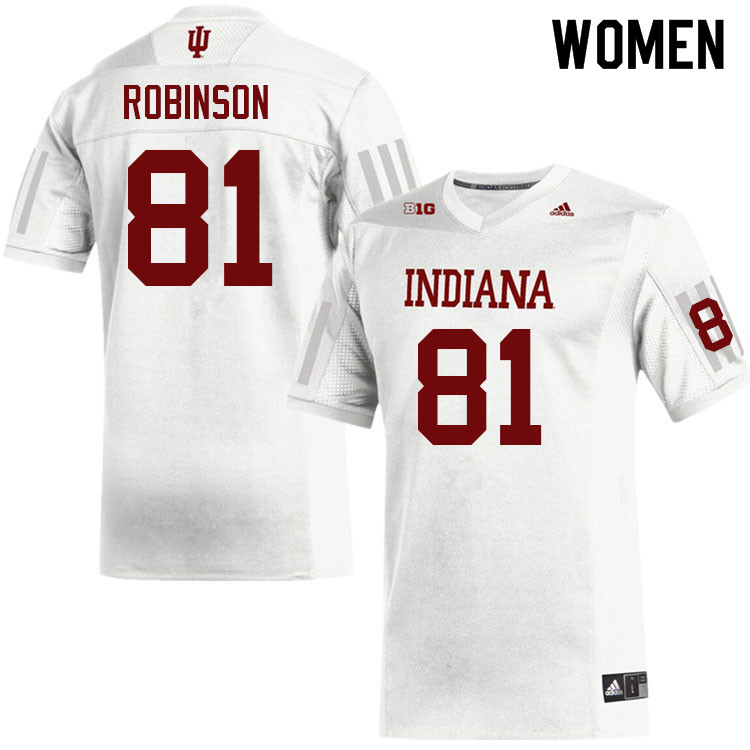 Women #81 Kurtis Robinson Indiana Hoosiers College Football Jerseys Sale-White